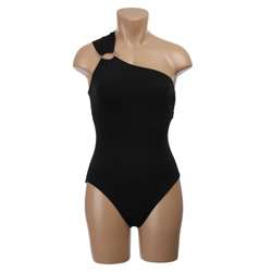 Jantzen Womens Black One shoulder Swimsuit  