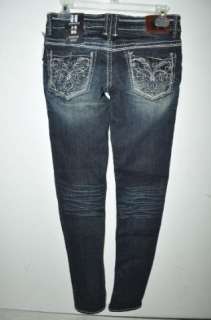 Trademark H Womens Jetsetter Skinny Denim Jeans Dark Blue Size 1/2 