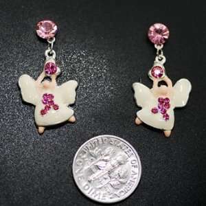    Earrings ~ Pink Ribbon ~ Breast Cancer Angel 