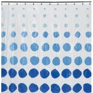 60s Dots Blue Circles Vinyl Shower Curtain:  Home 