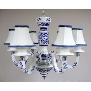  Blue and White Chandelier (Blue and White) (21H x 23W x 