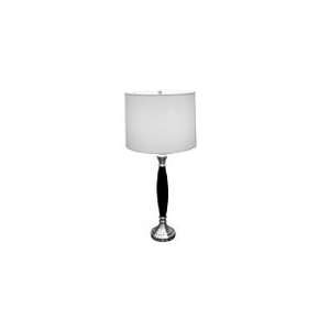  Ore Wooden Table Lamp   Chrome