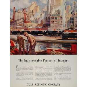  1934 Ad Gulf Refining Oil Railroad Tank Cars Tankers 