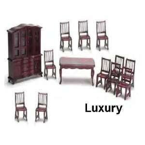  Luxury Doll Furniture   Mahogany Dining Set/8pcs With 