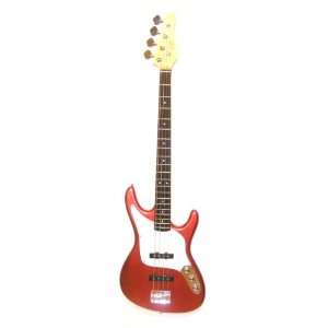  Jive 43 Inch Metallic Red Electric Jazz Bass(3 knob 