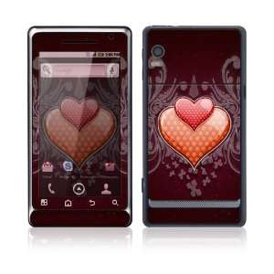  Motorola Droid 2 Skin Decal Sticker   Double Hearts 