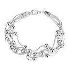 wholesale solid silver with 5lines Charm BRACELET CCB107
