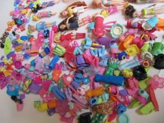 HUGE LOT 20 FASHION POLLY POCKET DOLLS, CLOTHES, SHOES FURNITURE PETS 
