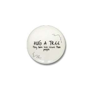  Hug a Tree Earth day Mini Button by CafePress: Patio, Lawn 