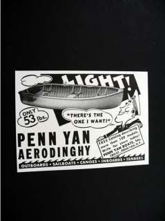 Penn Yan Aerodinghy dinghy boat 1955 print Ad  