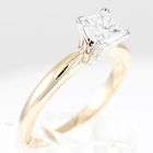 5mm Princess Cut Solitaire Moissanite Ring 14K Yellow Gold
