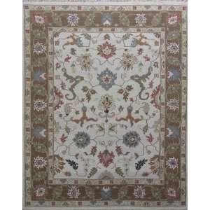  Ivory Brown Flat Weave Hand Knotted Area Rug 8 X 10 