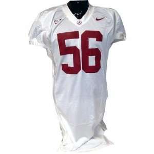  #56 Alabama Game Used White Football Jersey (Name Removed 