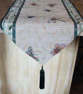 Tapestry type Tassled Table Runner Dragonflies Butterflies Bees GREAT 