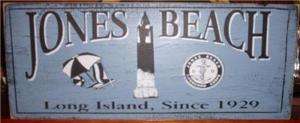 JONES BEACH Tower Long Island since 1929 Wood Sign blue  
