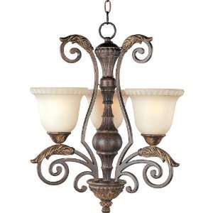   Inch Chandelier, Golden Fawn Finish with Cafe Glass