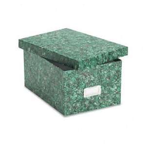   Board Card File, Lift Off Lid, Holds 1,200 5 x 8 Cards, Green Marble