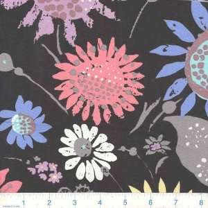  45 Wide Bing Crazy Daisy Black Fabric By The Yard: Arts 