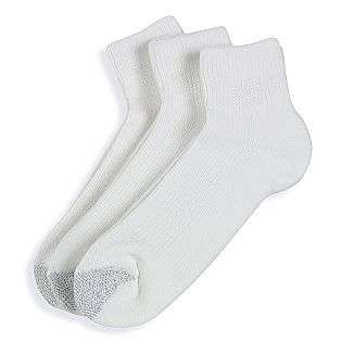 3pk White High Bulk Acrylic Quarter Sock  Silvertoe Clothing Mens 