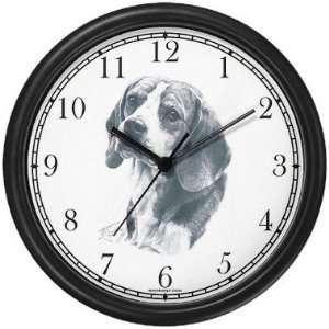  Beagle Dog (MS) Wall Clock by WatchBuddy Timepieces (Slate Blue 