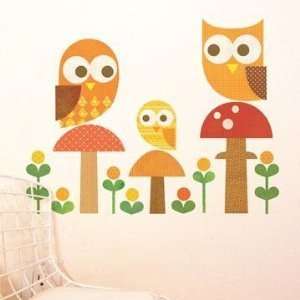  Owl Family Fabric Wall Decals