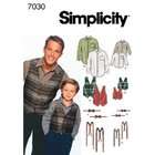 Simplicity Sewing Pattern 7030 Boys and Men Shirt, Vest, Bow Tie and 