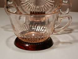 FREE US SHIPPING PINK ANCHOR HOCKING OLD COLONY/OPEN LACE CUP AND 