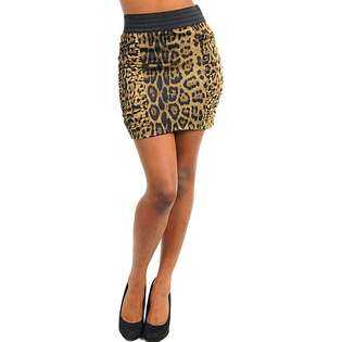    Stanzino Womens Black/ Tan Animal Print Skirt 