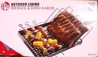Outdoor Rib Rack Shish Kabob Brochettes Grill Grilling  