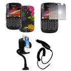 EMPIRE Stealth Case Flower+Mirror+Charger+Car Mount for BlackBerry 