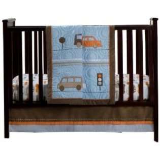 Includes quilt, crib bumper, fitted sheet and dust ruffleEmbroidered 