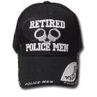 American Cap BLACK RETIRED POLICEMAN BASEBALL CAP HAT POLICE COP BLK