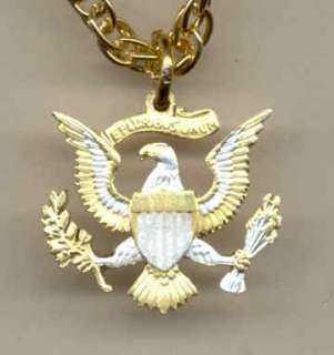 Gold on Silver Cut Coin U.S. Kennedy Half Eagle Necklace with No Rim 