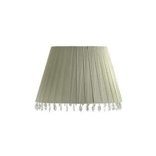   10.5 in. Wide Barrel Lamp Shade, Sage Green Ribbons with Beads, B8474