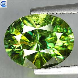 38cts  Genuine Green Demantoid Garnet  Oval Diamond  