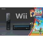   Wii Black Console with New Super Mario Brothers Wii and Music CD