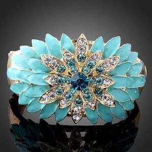 ARINNA Swarovski Crystal sunflower GP bangle Bracelet  