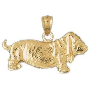   14K Gold Pendant Basset Hound Dog 2.6   Gram(s): CleverEve: Jewelry
