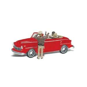   Copn a Kiss 1948 Ford Car w/Figures Woodland Scenics: Toys & Games