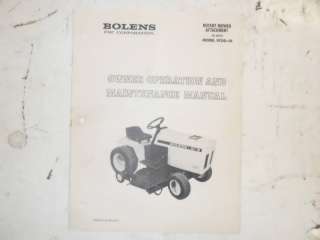 Bolens Mower Attachment 48 QT 16 Manual Original  