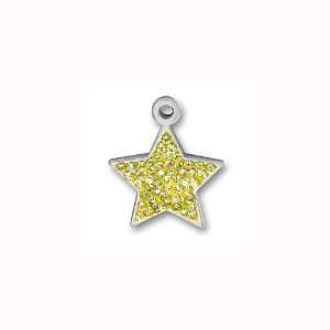  Charm Factory Pewter Yellow Crystal Star Charm Arts 