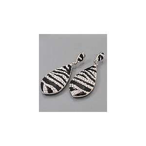 Zebra Rhinestone Dangle Earrings Jewelry