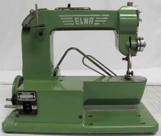 Vintage ELNA Grasshopper Type 500890 Green Sewing Machine in Case 