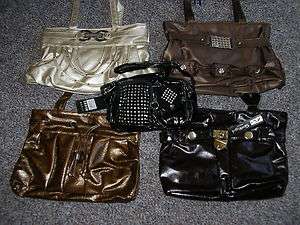LOT (5) Mixed Assorted Handbags Purses Faux Leather  