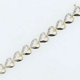cttw Diamond Heart Bracelet. 10kt Yellow Gold  Jewelry Diamonds 
