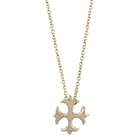  Goldtone Gothic Cross Faith Charm Necklace
