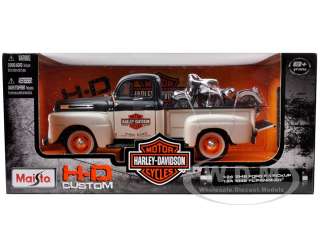 scale diecast car model of 1948 Ford F 1 Pickup Truck Harley Davidson 