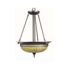 Lite Source LS 14393 Mercury 3 Lite Ceiling Lamp with Amber Glass 