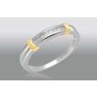 Diamond Accent Two Tone Sterling Silver Mens Wedding Band