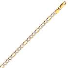 JewelryWeb Sterling Silver Rhodium Gold Plated 20 Inch Pave 5.1mm 